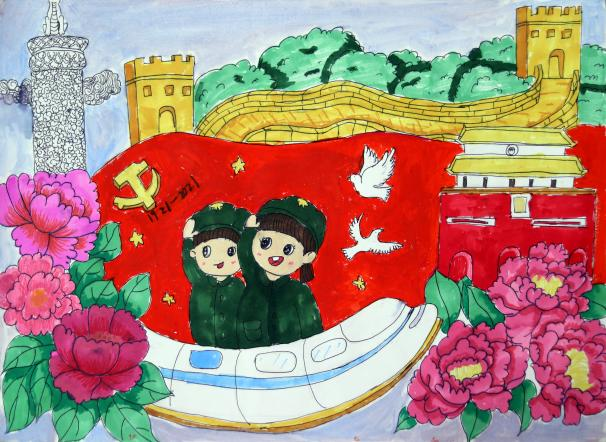 童心向党,童阅湖南—茶陵少年儿童手绘红色作品展示